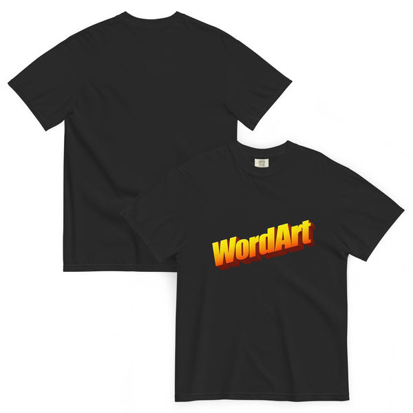 WordArt Tee retro graphic t-shirt in mustard